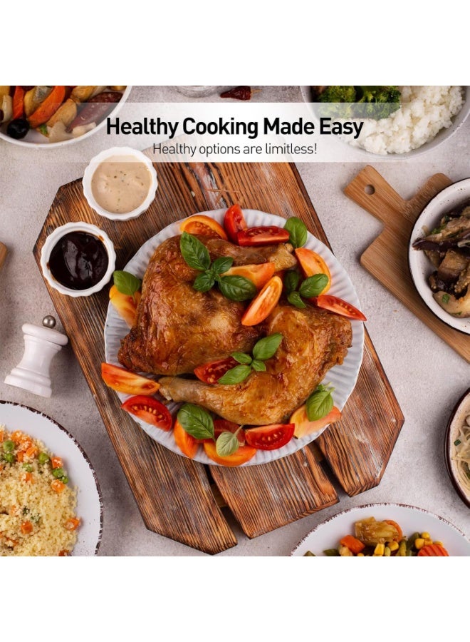 Bukela 8 in1 Glass Air Fryer Non Toxic,17 Quart Convection Oven Countertop Air Fryer Glass, Healthy Kitchen Bake,Grill,Steam Broil, & Roast -Includes Bowl,Broil Rack,Toasting Rack - Image 5